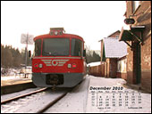 Nylig fortid p&aring; Gribskovbanen. 
Kagerup station med Y-tog, januar 2005.